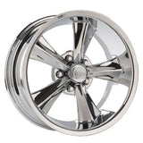 Rocket Racing R14-786145 Booster 17×8 Wheel, 5×4-3/4, 4-1/2 BS, Silver