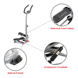 Sunny Health & Fitness Twist Stair Stepper Machine with Handlebar ?C SF-S020027