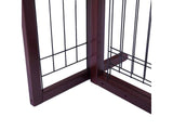 samnewrate Pet Fence Gate Free Standing Adjustable Dog Gate Solid Wood Construction Indoor