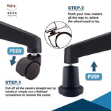 Enjoy Caster | 2.5 Inch Office Chair Casters for Herman Miller Aeron Steelcase Leap Chair | Dual Injection Polyurethane Wheels for Hardwood Floors | Universal Stem Size 7/16 Chairs (6506BUB-23)