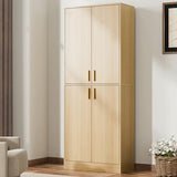Cozy Castle Kitchen Pantry Cabinet, 71 Tall Wood Storage Cabinet with Doors and Shelves 4 Doors Freestanding Cupboard Utility Hutch for Dining Room Living Room Bathroom Furniture, Gray