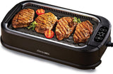Power XL Smokeless Electric Indoor Removable Grill and Griddle Plates, Nonstick Cooking Surfaces, Glass Lid, 1500 Watt, 21X 15.4X 8.1, black