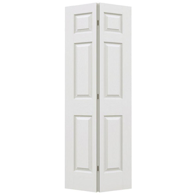 JELD-WEN 18 in. x 80 in. Colonist Primed Textured Molded Composite MDF Closet Bi-Fold Door 5527