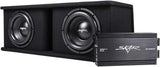 Skar Audio Dual 12 Complete 2,400 Watt SDR Series Subwoofer Bass Package – Includes Loaded Enclosure with Amplifier