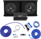 Skar Audio Dual 12 Complete 2,400 Watt SDR Series Subwoofer Bass Package – Includes Loaded Enclosure with Amplifier