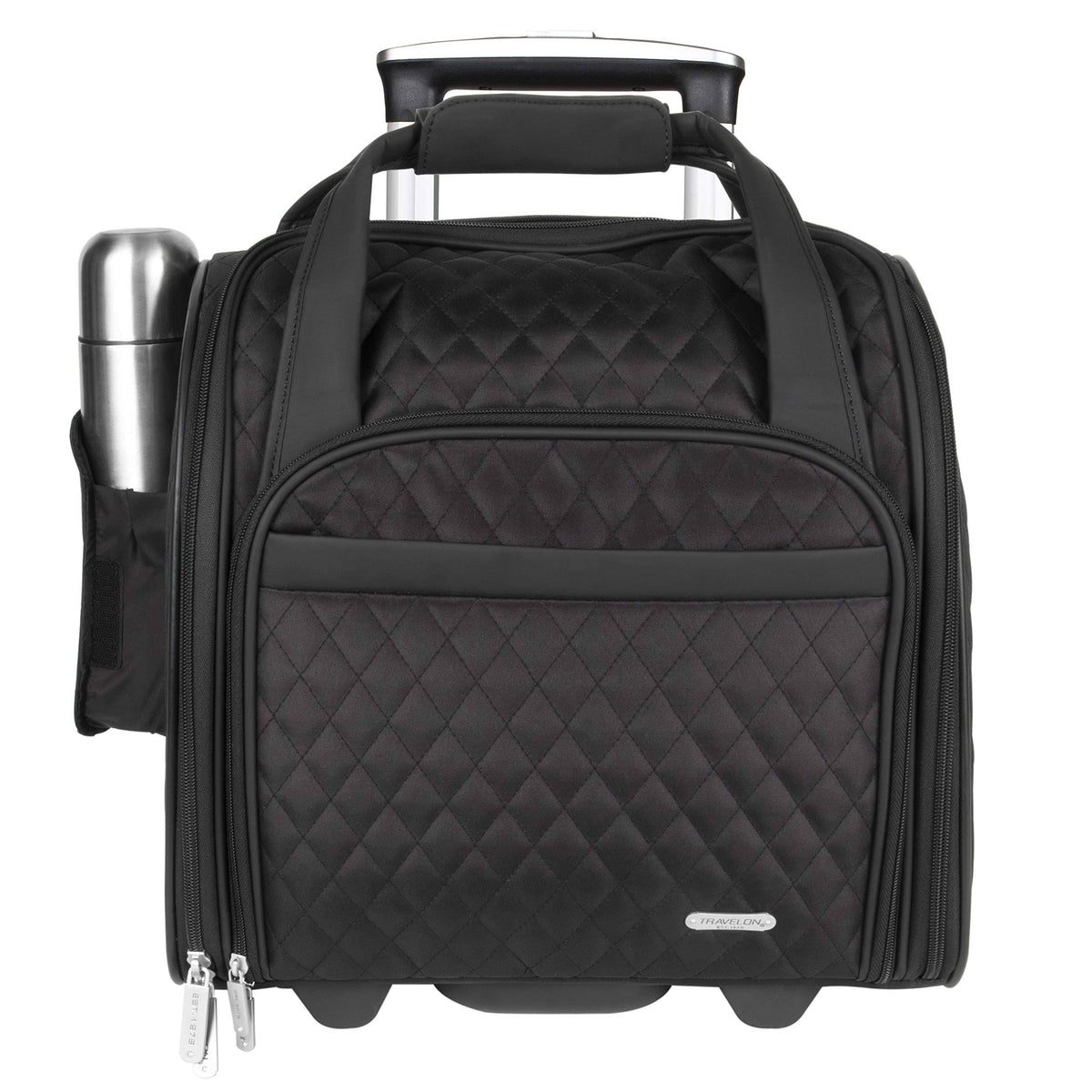 Travelon Wheeled Underseat Carry-On with Back Up Bag Black