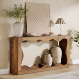 Tribesigns 63 Inches Farmhouse Console Table with Storage, Couch Table Behind Sofa, Long Entryway Sofa Station, Narrow Console Stand, Hallway Stand for Entryway Living Room, Brown