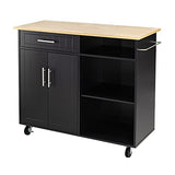 Shintenchi Kitchen Island Cart with Storage,Rolling Side Table on Wheels with Large Worktop, Cabinet,Towel Rack and Drawers for Kitchen,Dinning Room, White