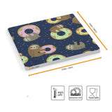 Donut Sloth Square Coasters for Drinks 4 Packs, Absorbent Heat-Resistant Ceramic Stone Coaster Desktop Protector with Cork Base for Kitchen Bar Home Decor, 3.9 Inch